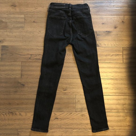 Tight Black High-Waist Criss-Cross Jeans - Picture 2 of 5